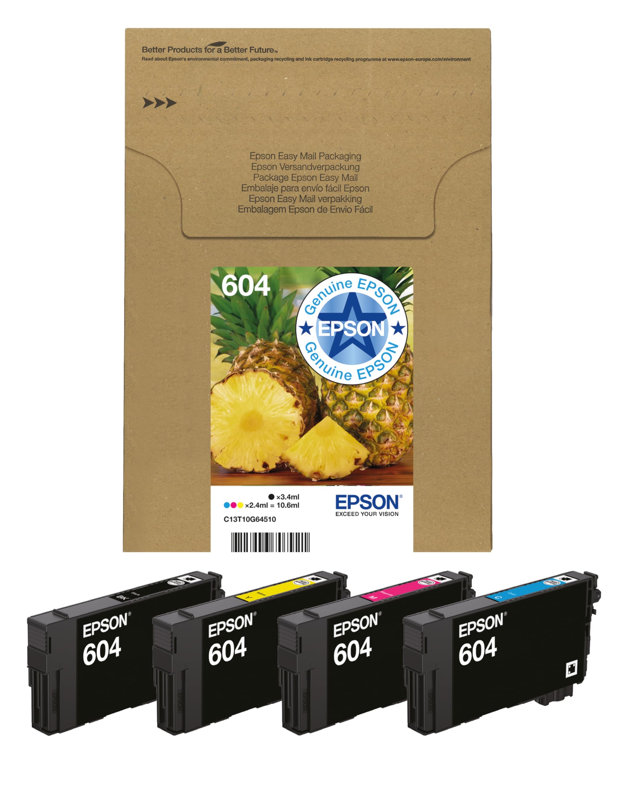 Amazon.co.jp: Epson 604 パイナップル 純正マルチパック 環境に優しい